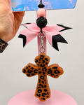 Leopard Print Cross Car Freshie
